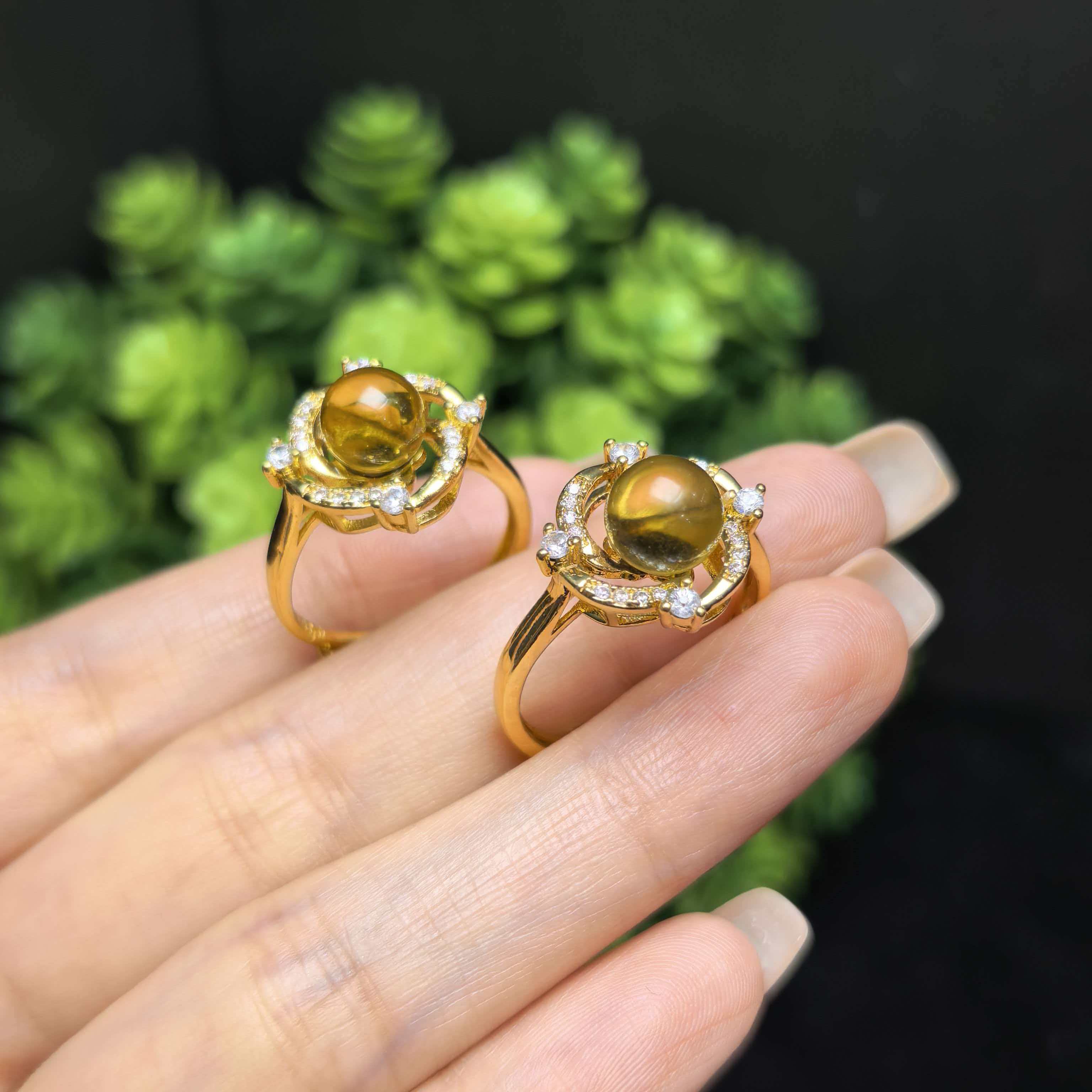 MT2382【东齐珠宝】蓝珀圆珠琥珀戒指-多样性发货只发一件