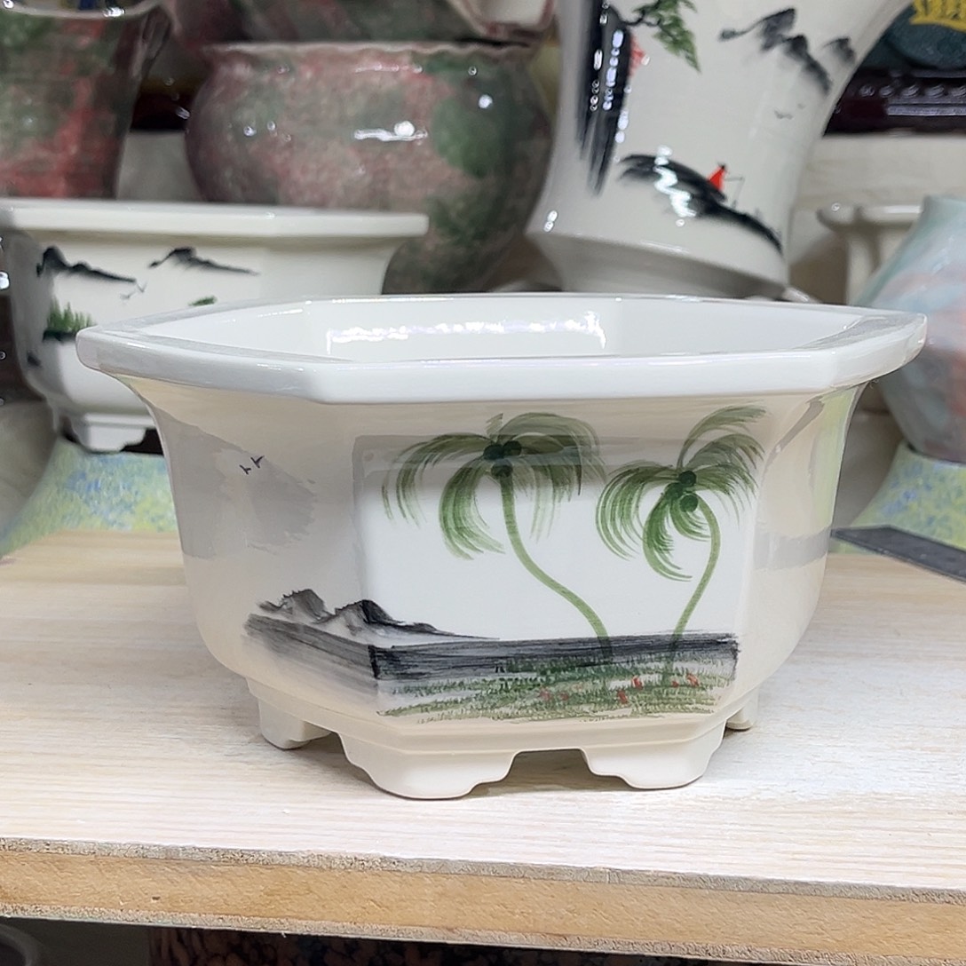 陶瓷绿植多肉微瑕花盆外口径：15*9.5