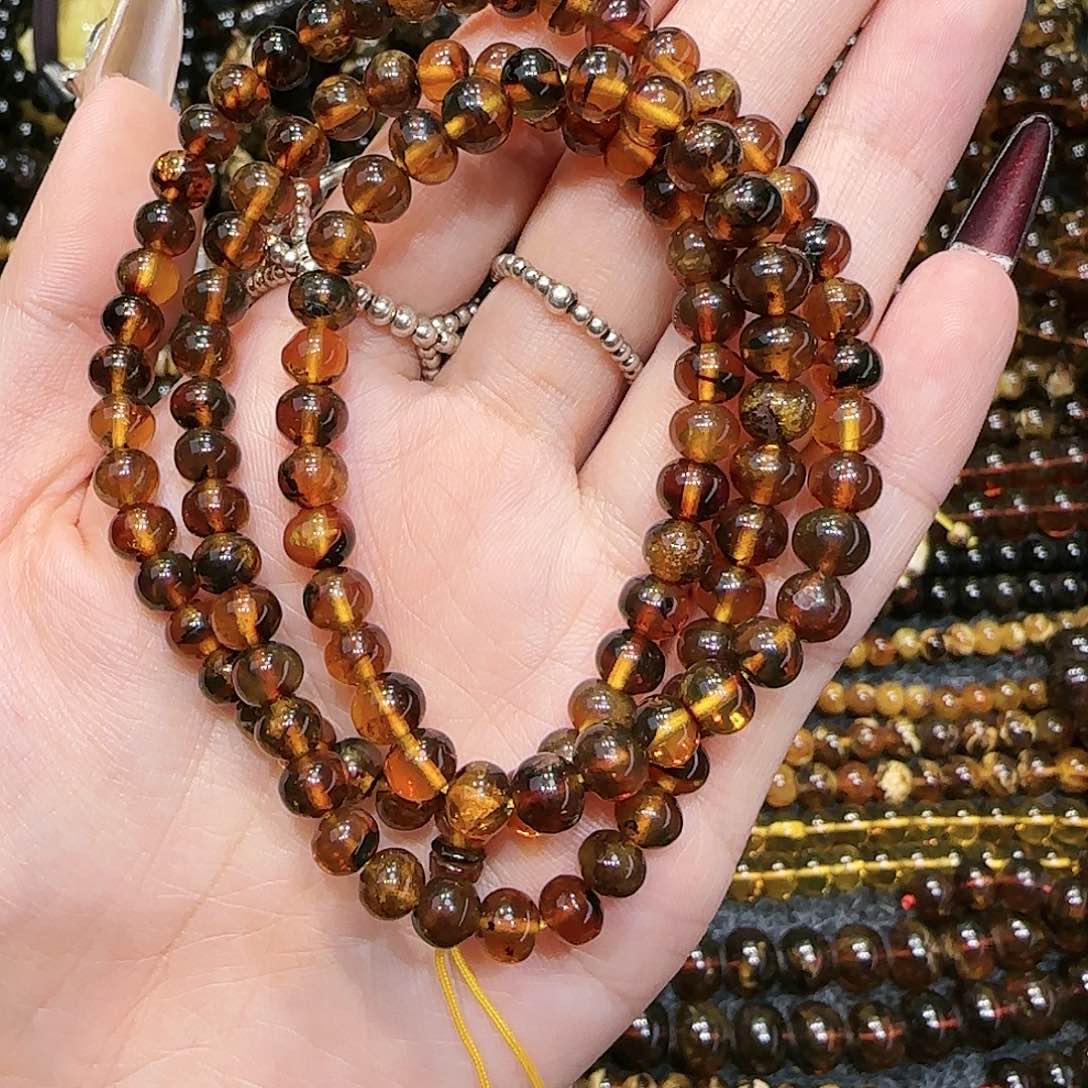 琥珀耳饰未镶嵌浅*