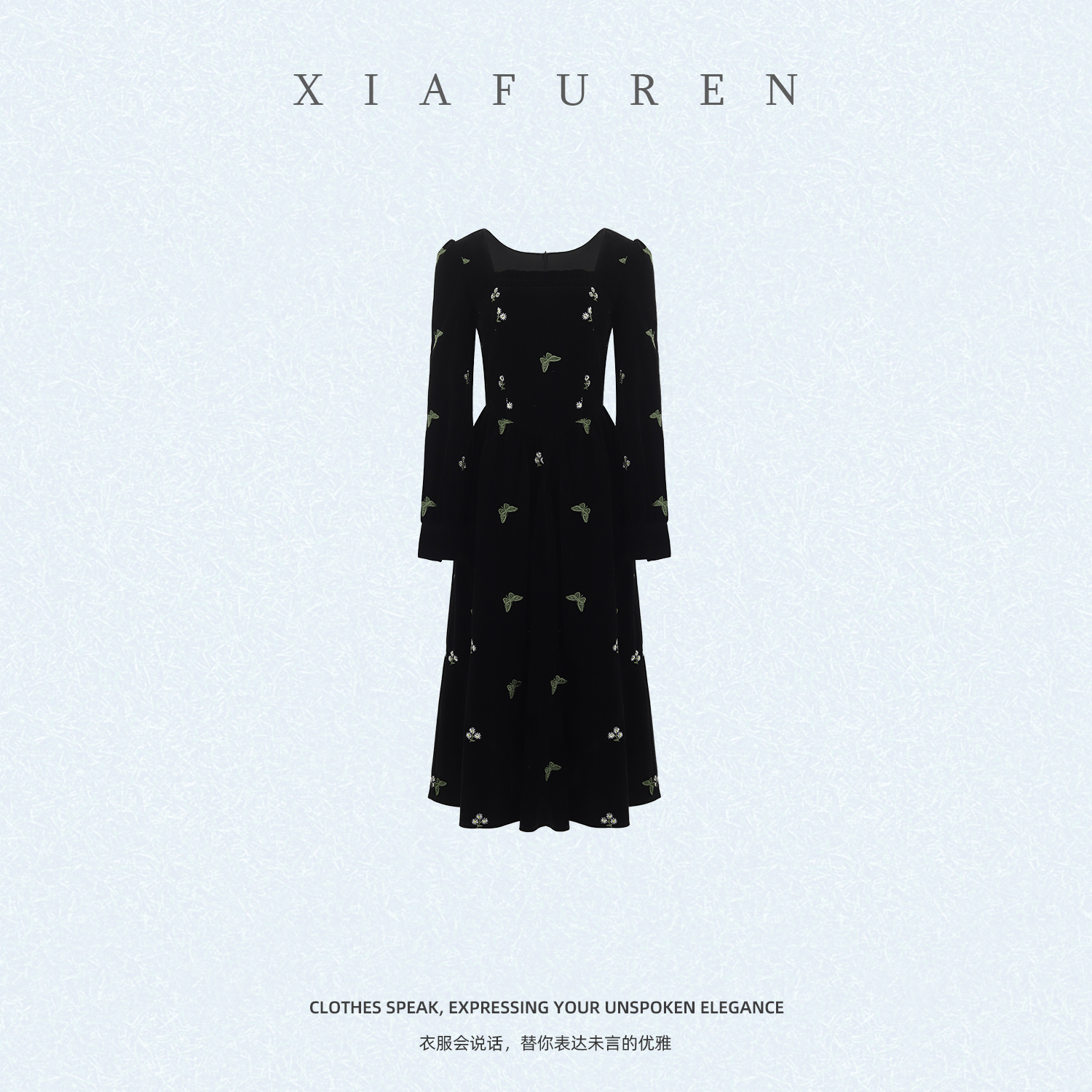 法式原创小个子气质微胖毛呢显瘦秋冬连衣裙430