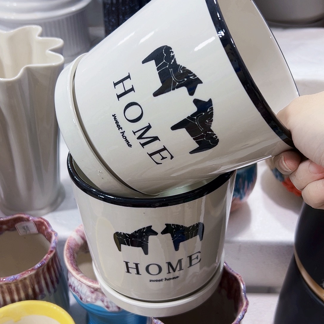 有孔，外贸尾单陶瓷花盆凑单10米包邮