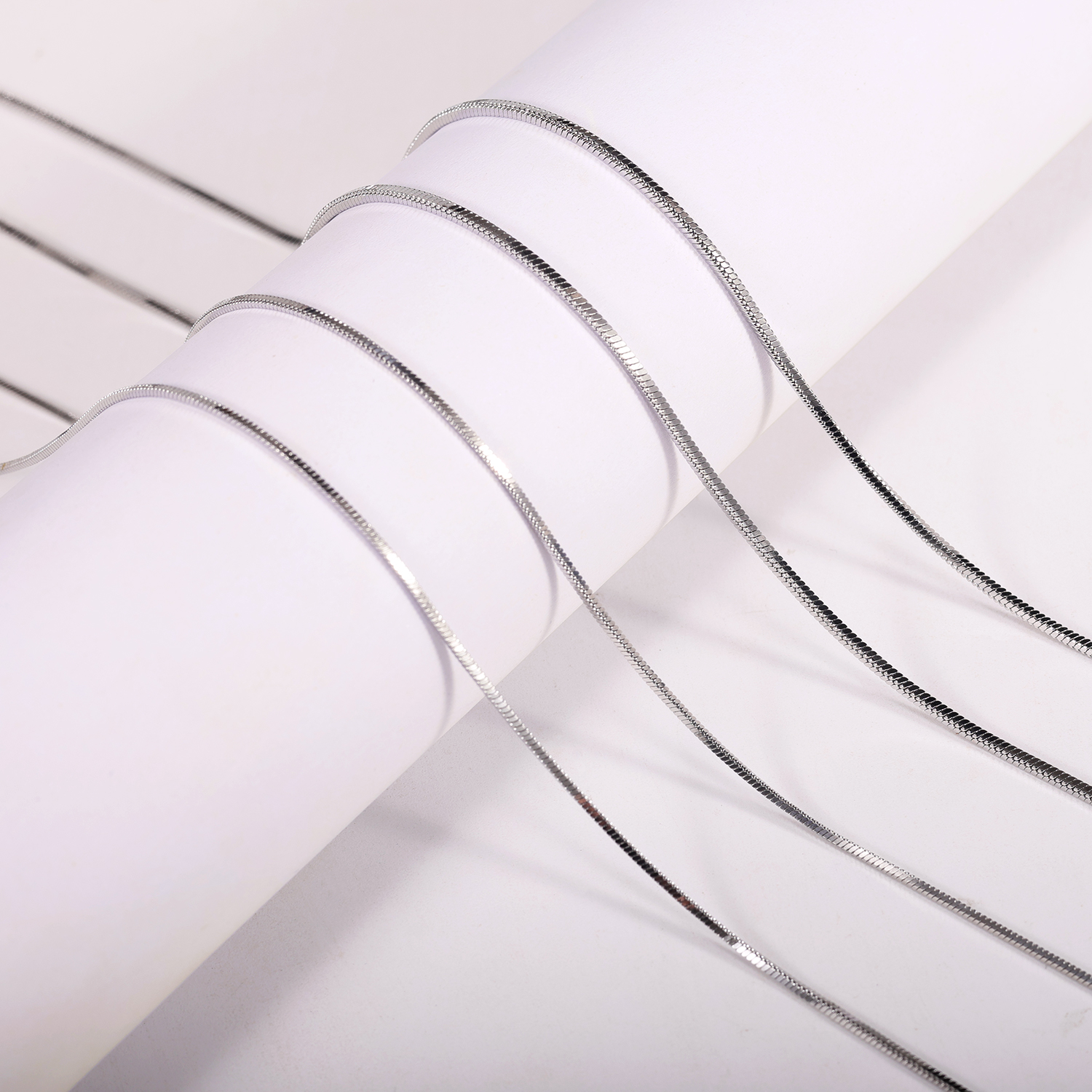 本色织链 不锈钢项链 1.5方蛇磨面304/不锈钢链