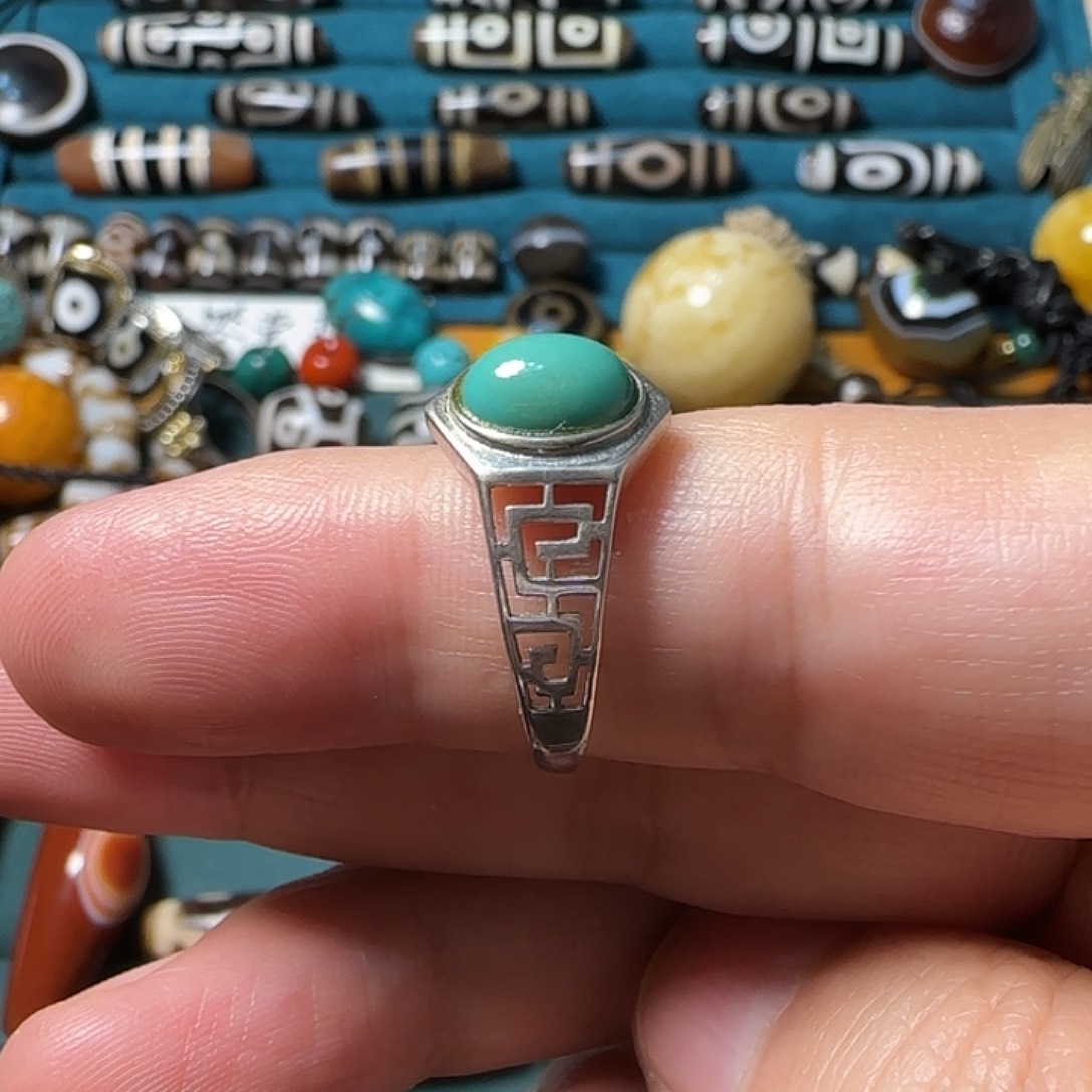 绿松石戒指合金绿松石戒指