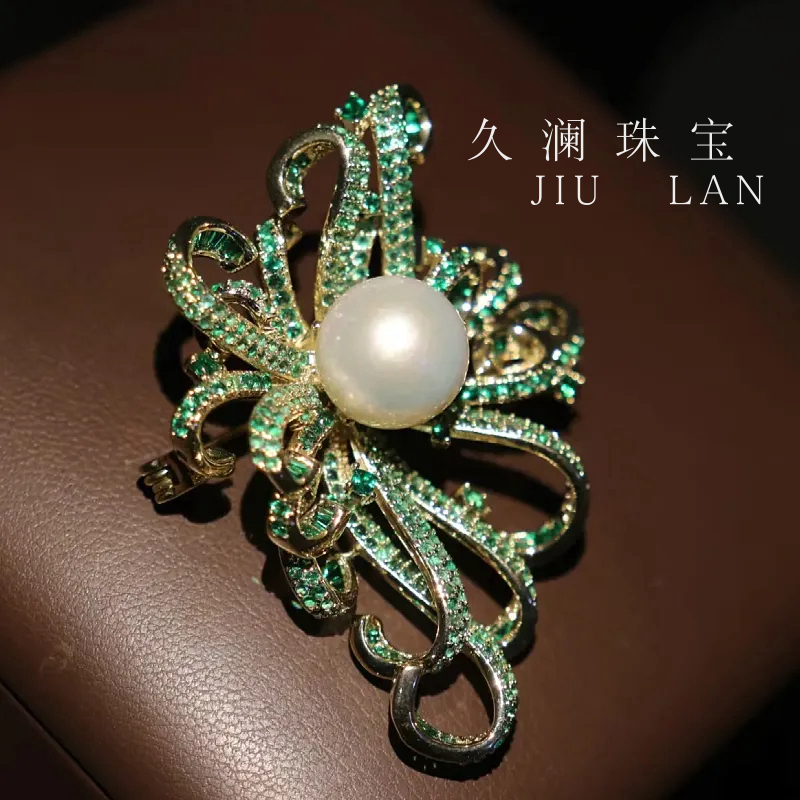 天然淡水珍珠高端胸针A336