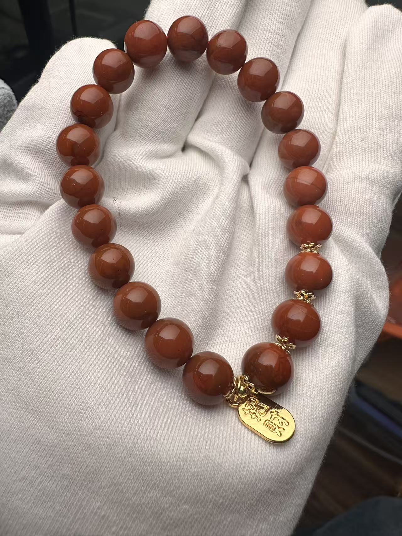 【上新了故宫·满木园】暴富·南红9mm搭配款单圈手串