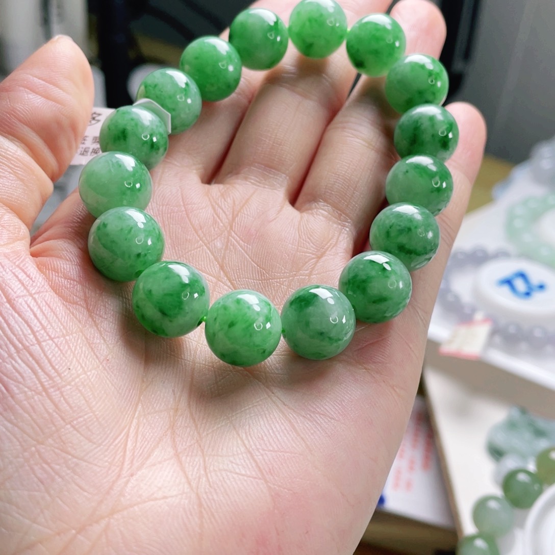 翡翠未镶嵌手链手串13
