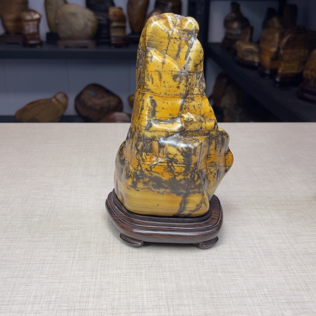 石材广西大化彩玉石配底座