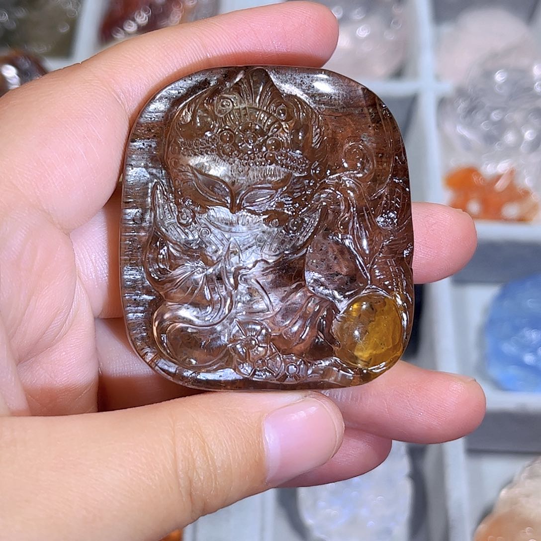 水晶吊坠(不含链)未镶嵌红幽灵 云母山片