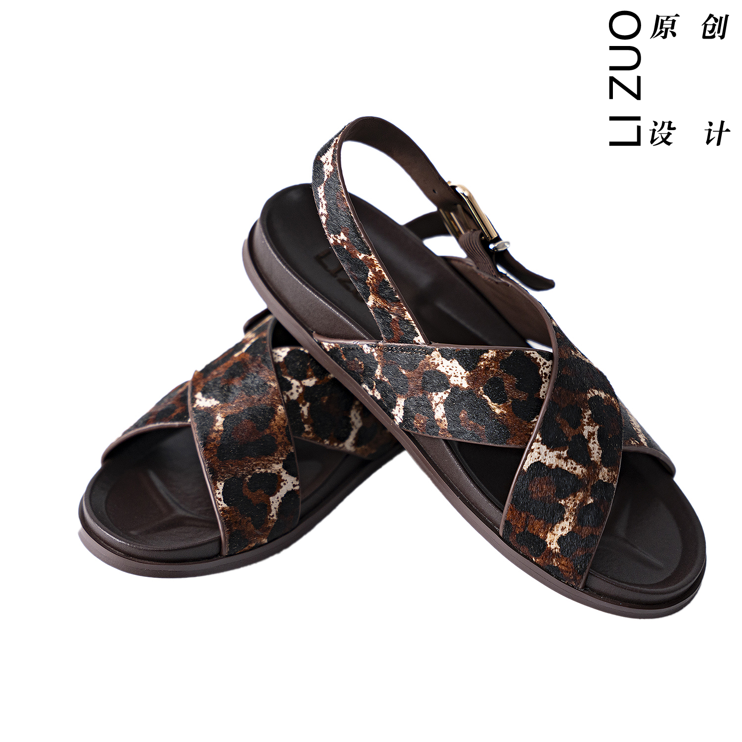 25年夏季新款真皮牛毛平底休闲百搭沙滩鞋拖鞋凉鞋10168