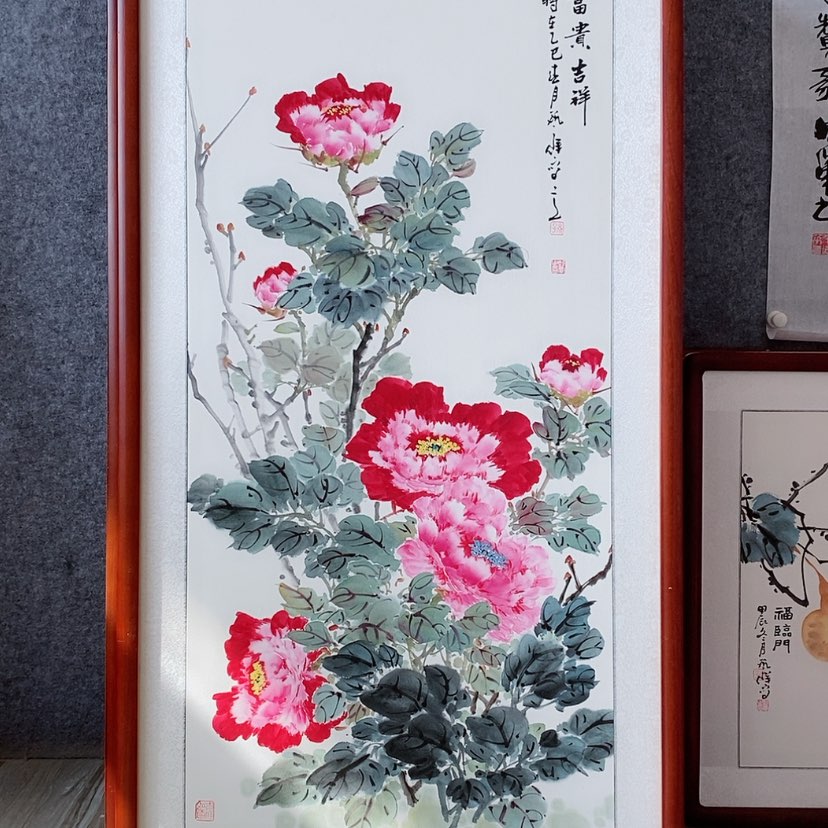 【闪购商品】国画书画作品带框125×65厘米