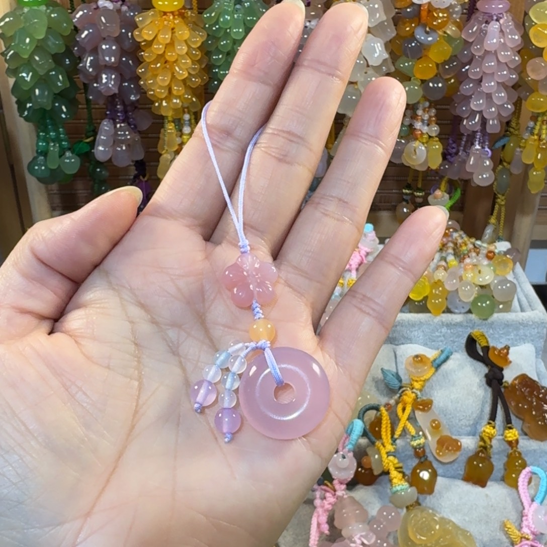 安***玛瑙/玉髓未镶嵌手机挂件
