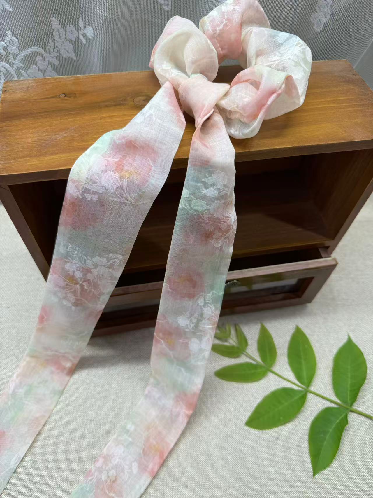 【直播间使用链接】，手作新中式发圈飘带头绳发饰，发带