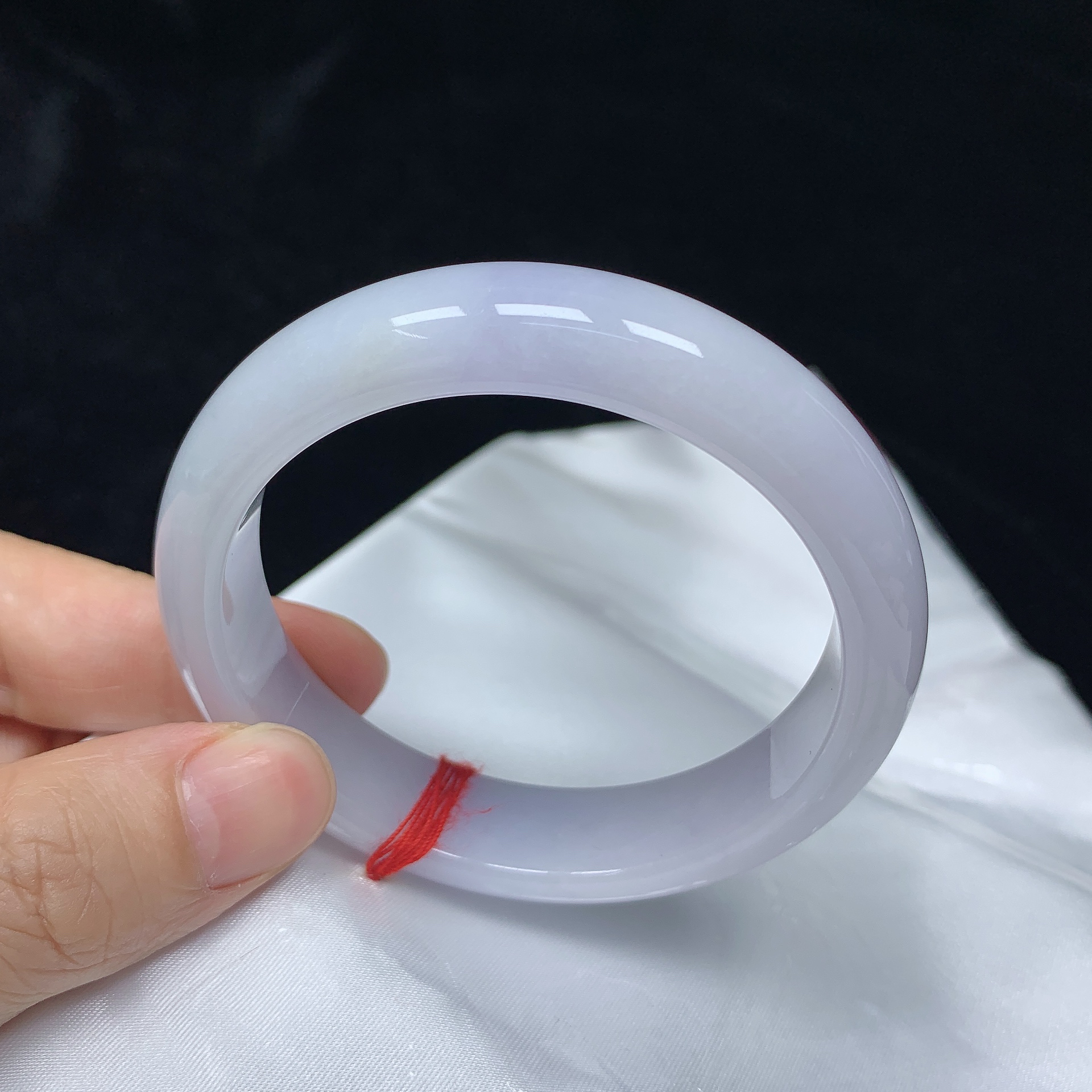 56圈紫罗兰缅甸天然翡翠A货正圈手镯女款时尚百搭平安玉镯无裂