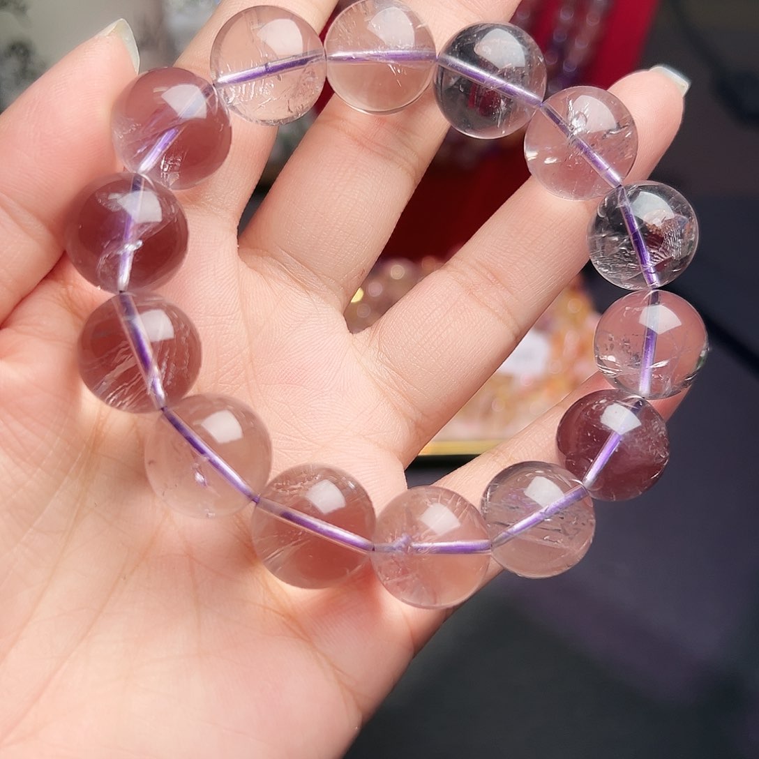 未镶嵌手链水晶天空之镜紫水晶17毫米23号