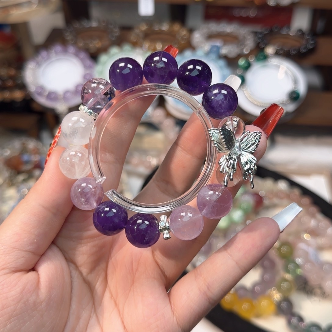 水晶手链未镶嵌设计款 库存拍2发1哦！！