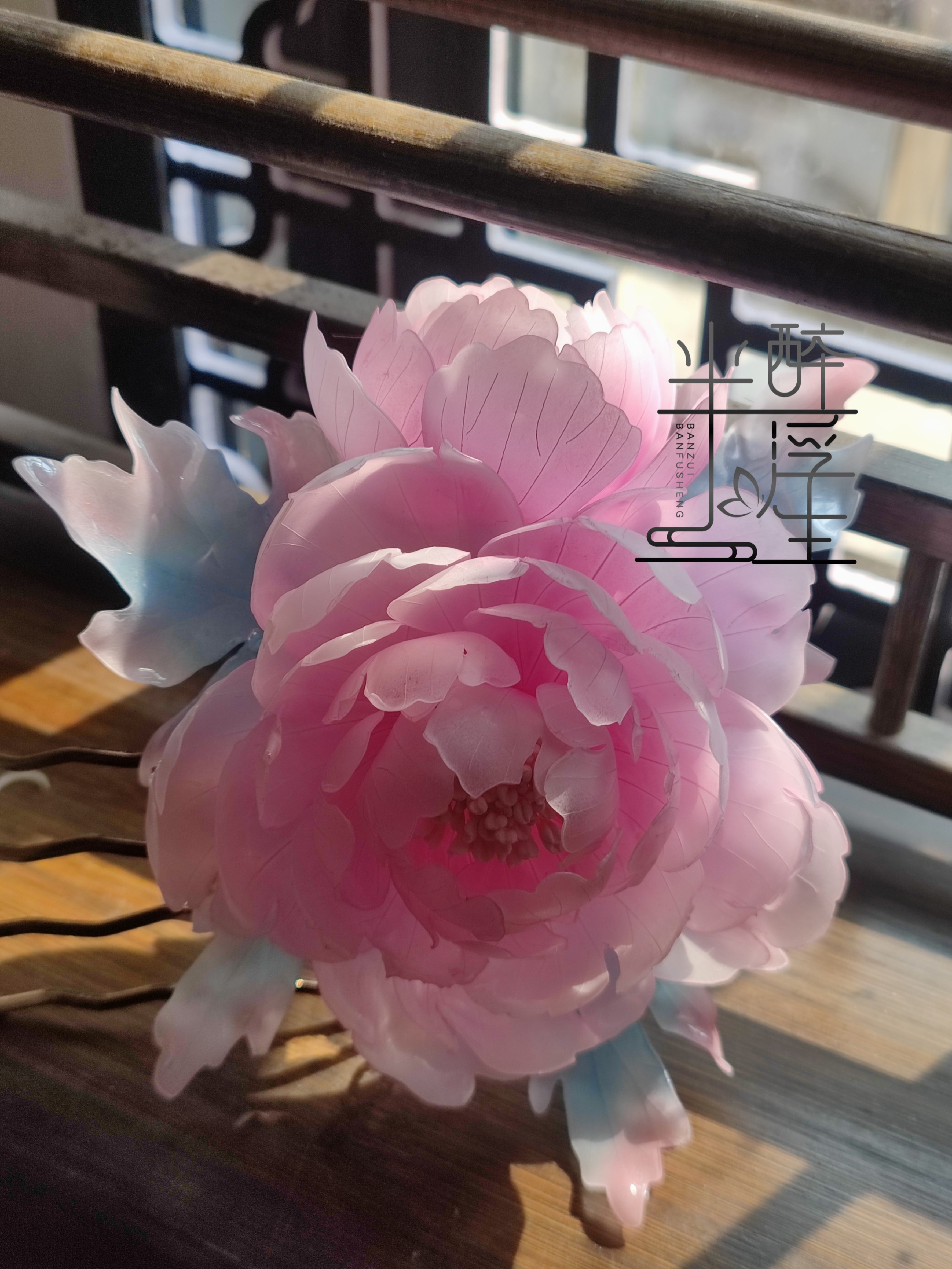 半热缩牡丹发簪头饰汉服簪子