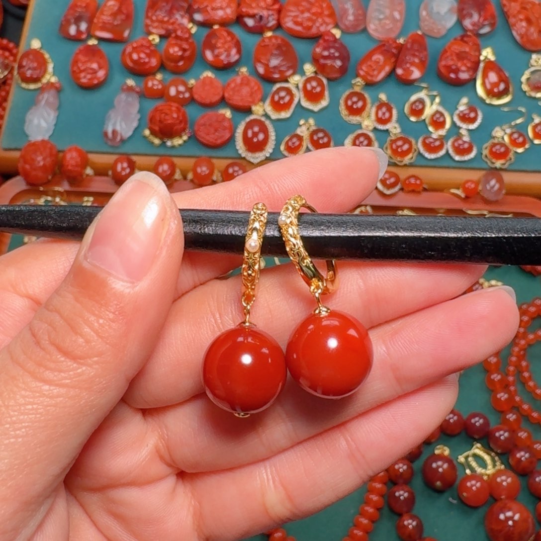 南红玛瑙南红13+银S925镶嵌