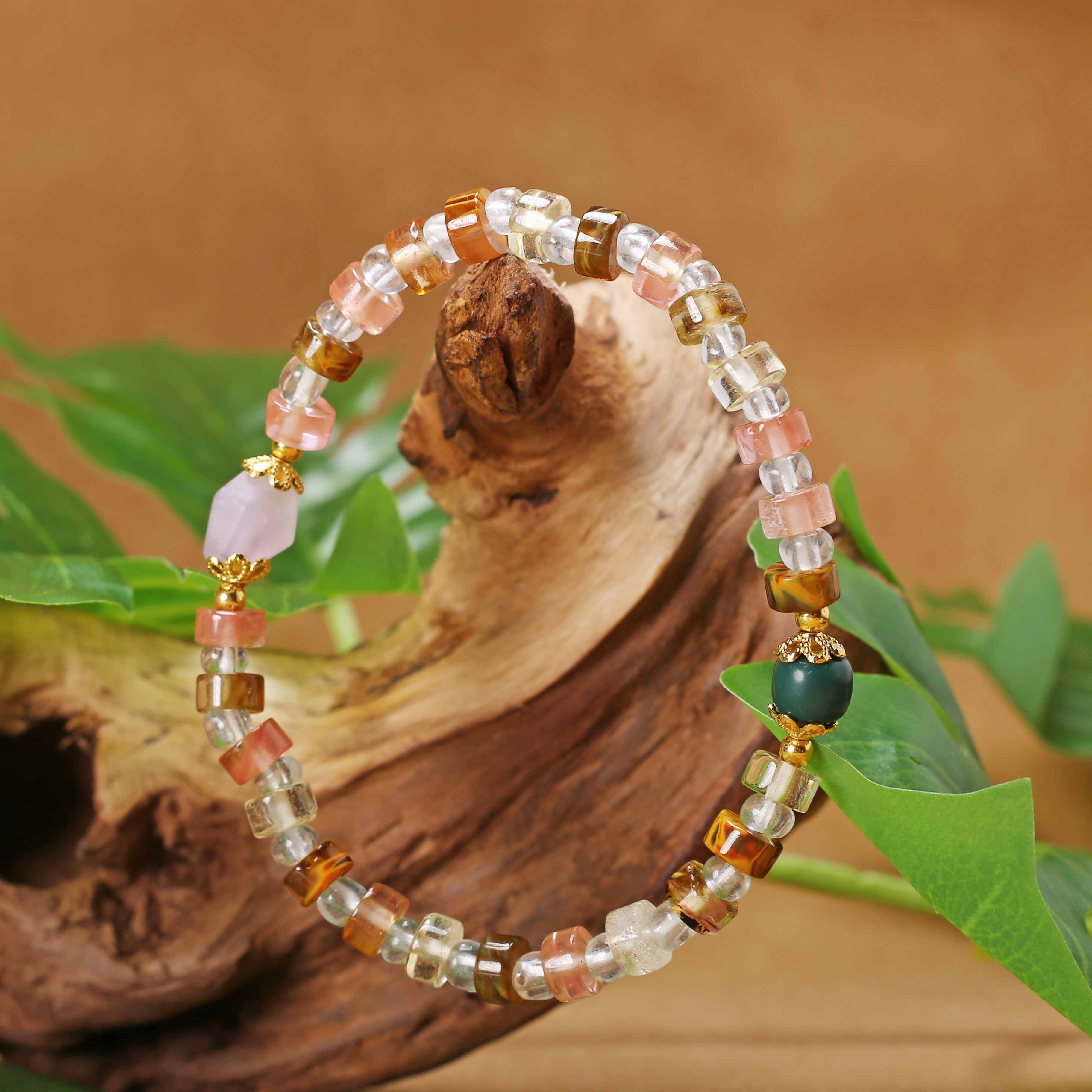 【济文阁】JZYM25021436二十世纪 多色水晶剁珠手串