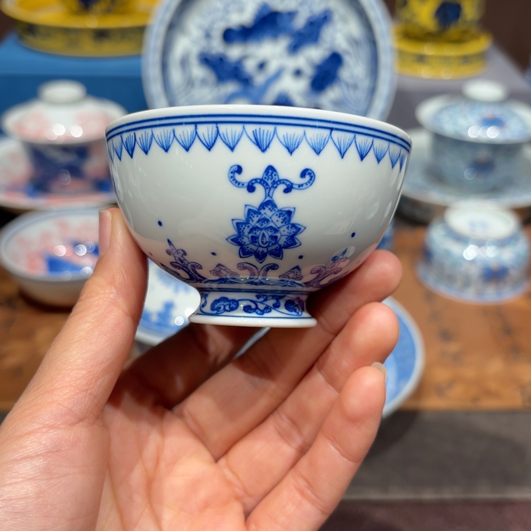 瓷片手工手绘陶瓷茶具