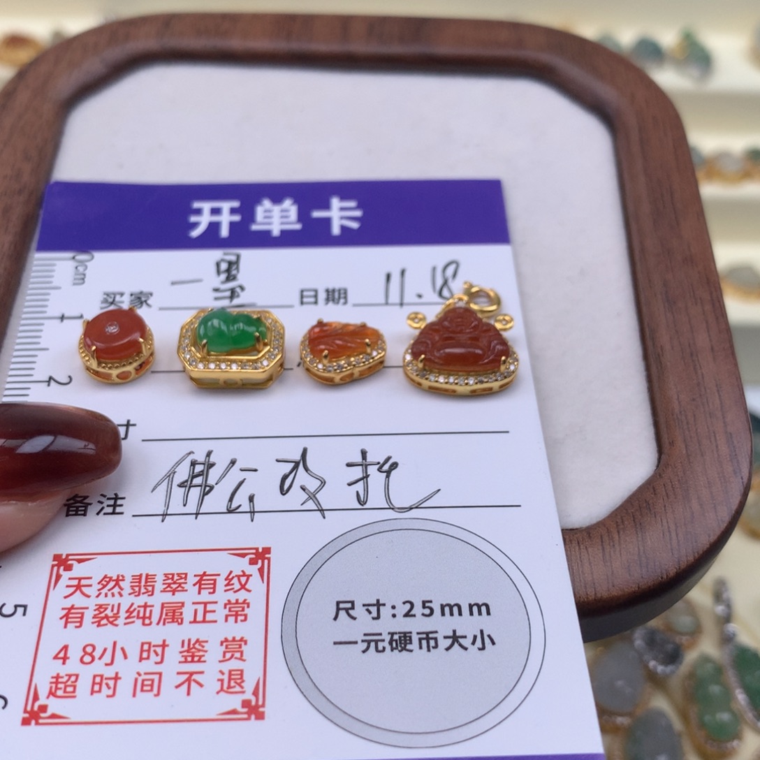 一***墨翡翠银S925镶嵌颈饰佛公改托