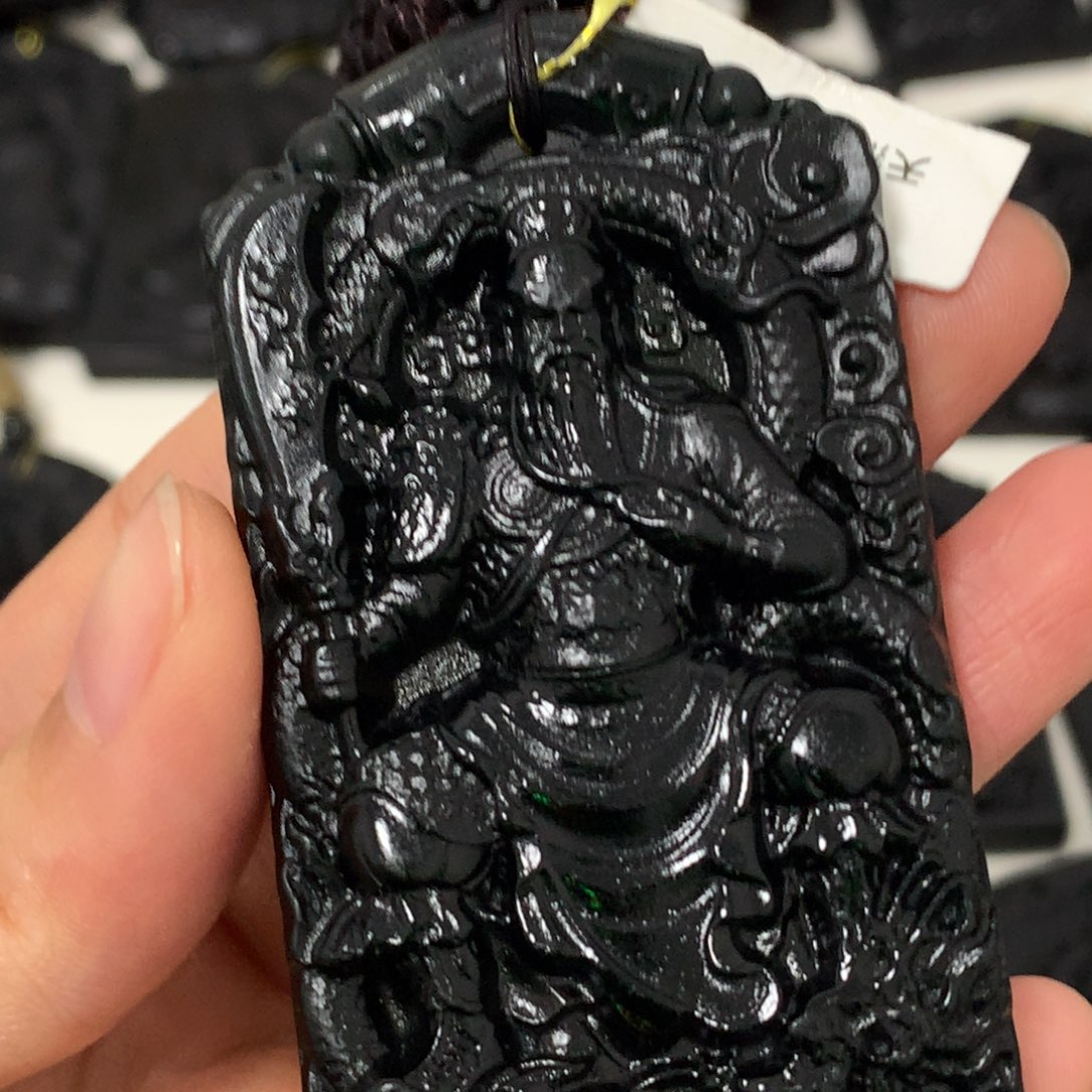 天然缅甸a货钢琴黑挂件