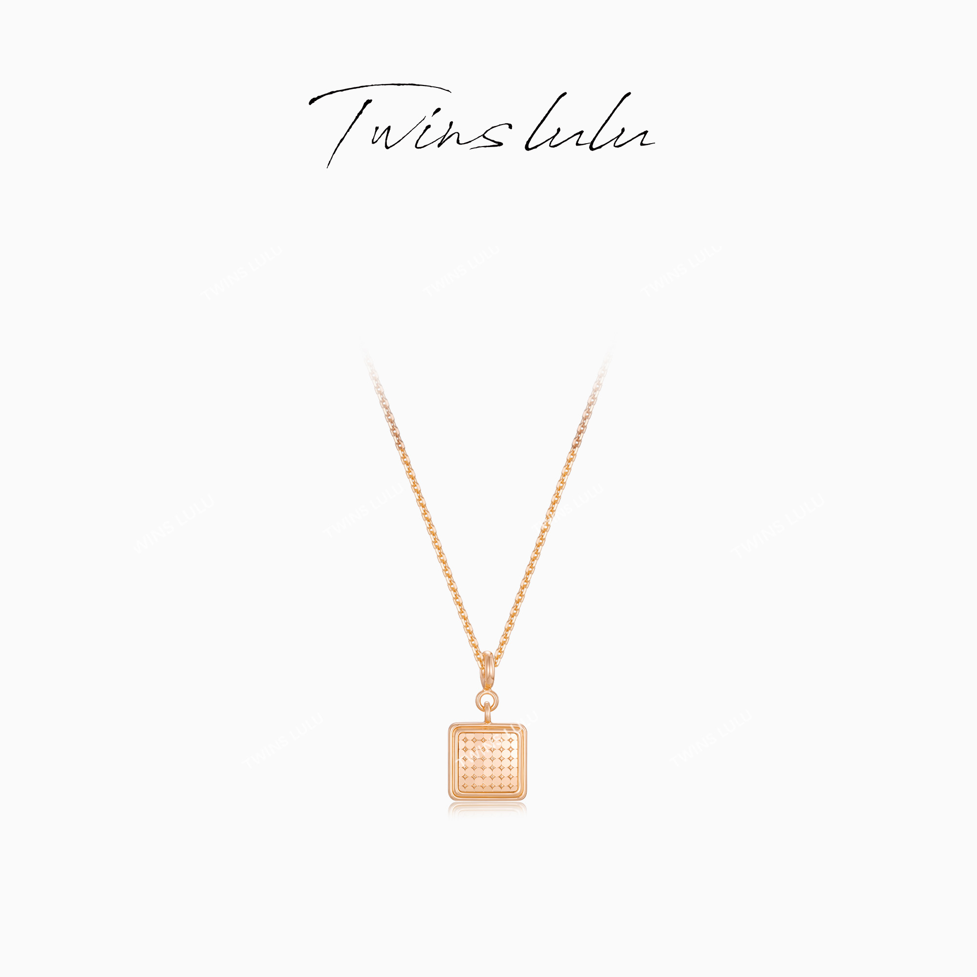 TWINS LULU  【方块蜂巢】2025新款时尚简约几何方形项链TSJ9998