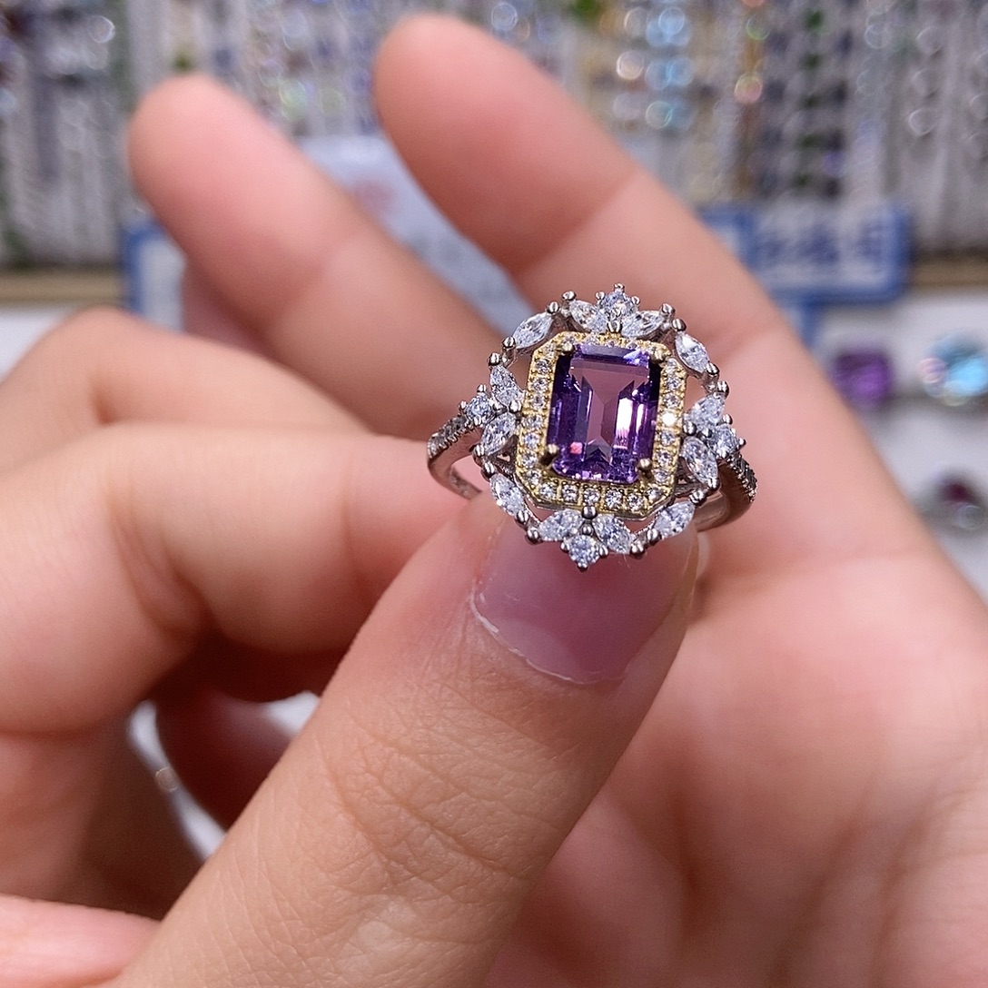 戒指水晶银S925镶嵌