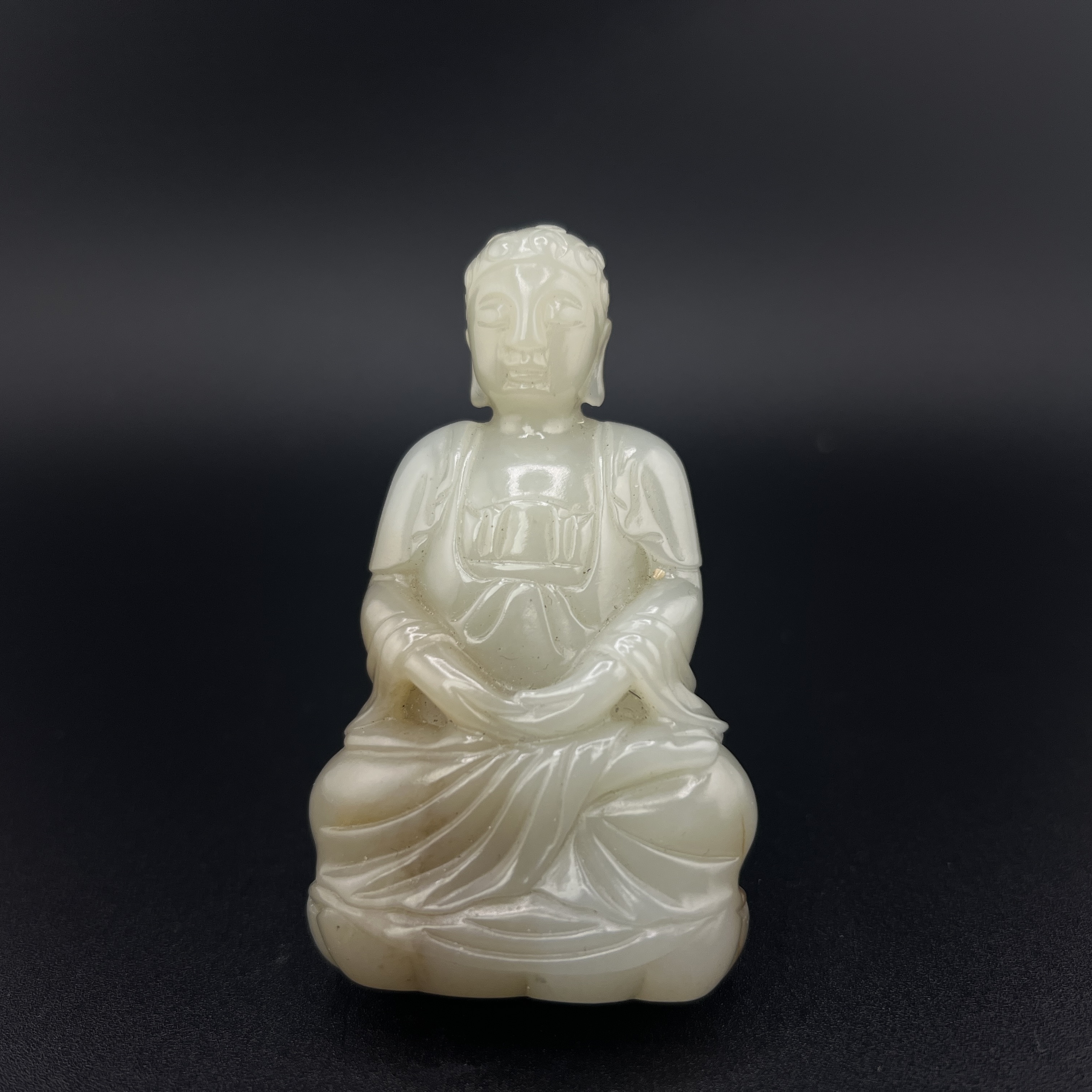 "清代和田玉佛/ DL037024/ 古玩/收藏/德州文物"