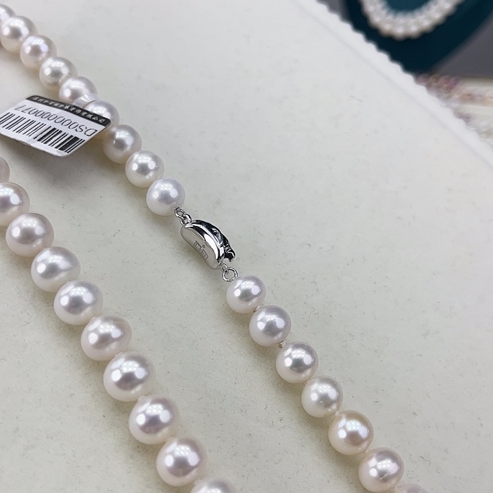 淡水珍珠颈饰银S925镶嵌➕9极光炫彩冷白