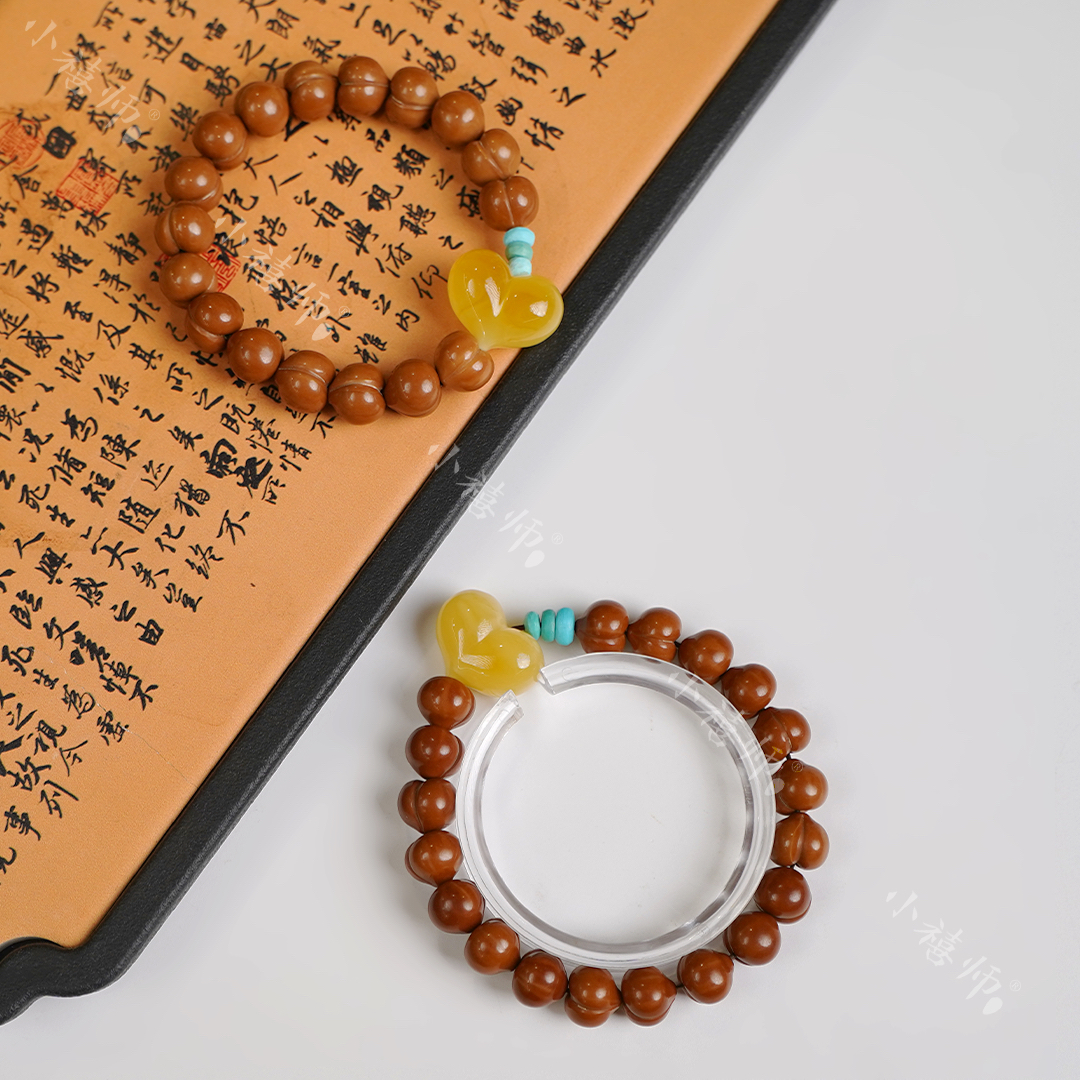 【暖棕系列】屁桃猴头俄料白花蜜蜡多样性发一