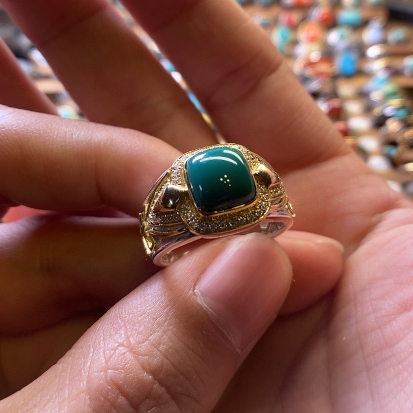 【闪购商品】银S925镶嵌绿松石戒指