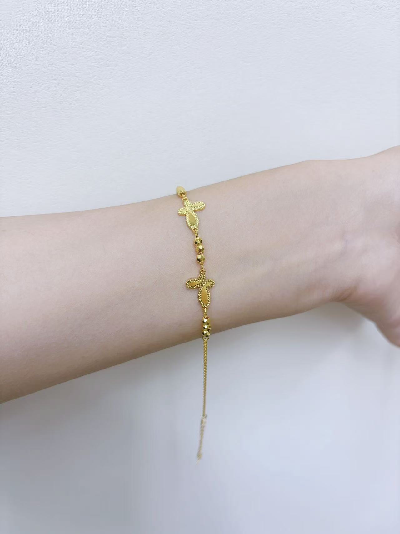 足银手链 足银手链蝴蝶轻奢手链气质时尚简约百搭甜美美拉德配饰