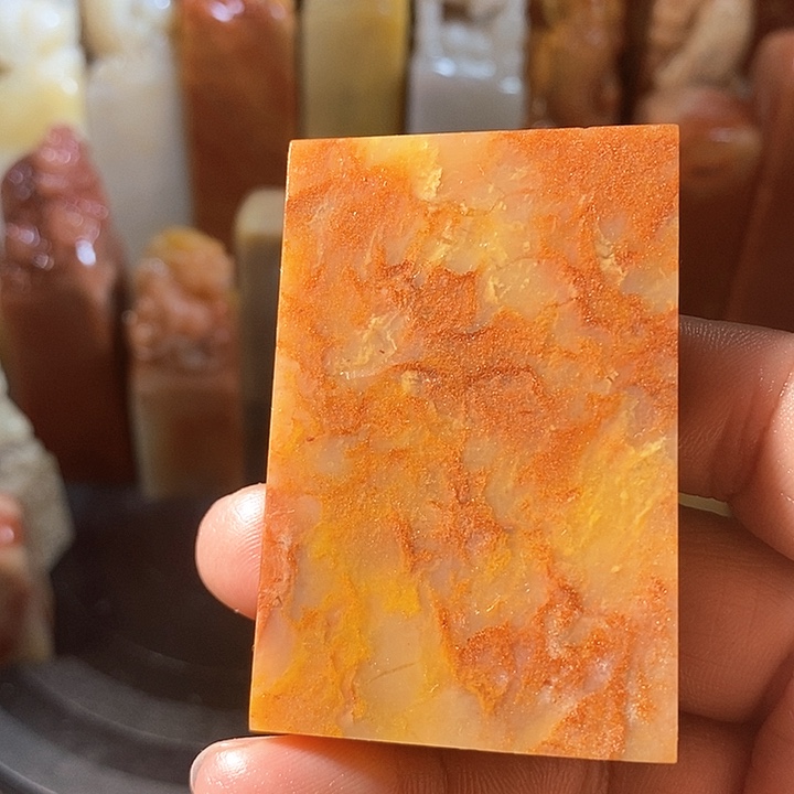 巴林石印石三**线巴林石雕刻艺术品