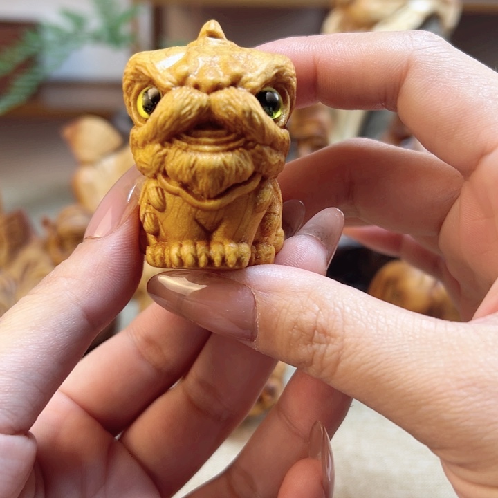 柏木手把件小醒狮