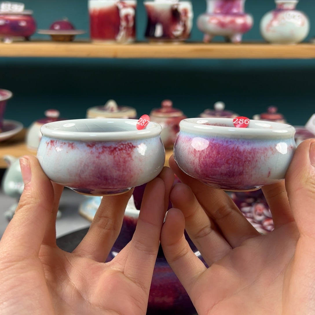 瓷片全品无暇主人杯两个纯手工