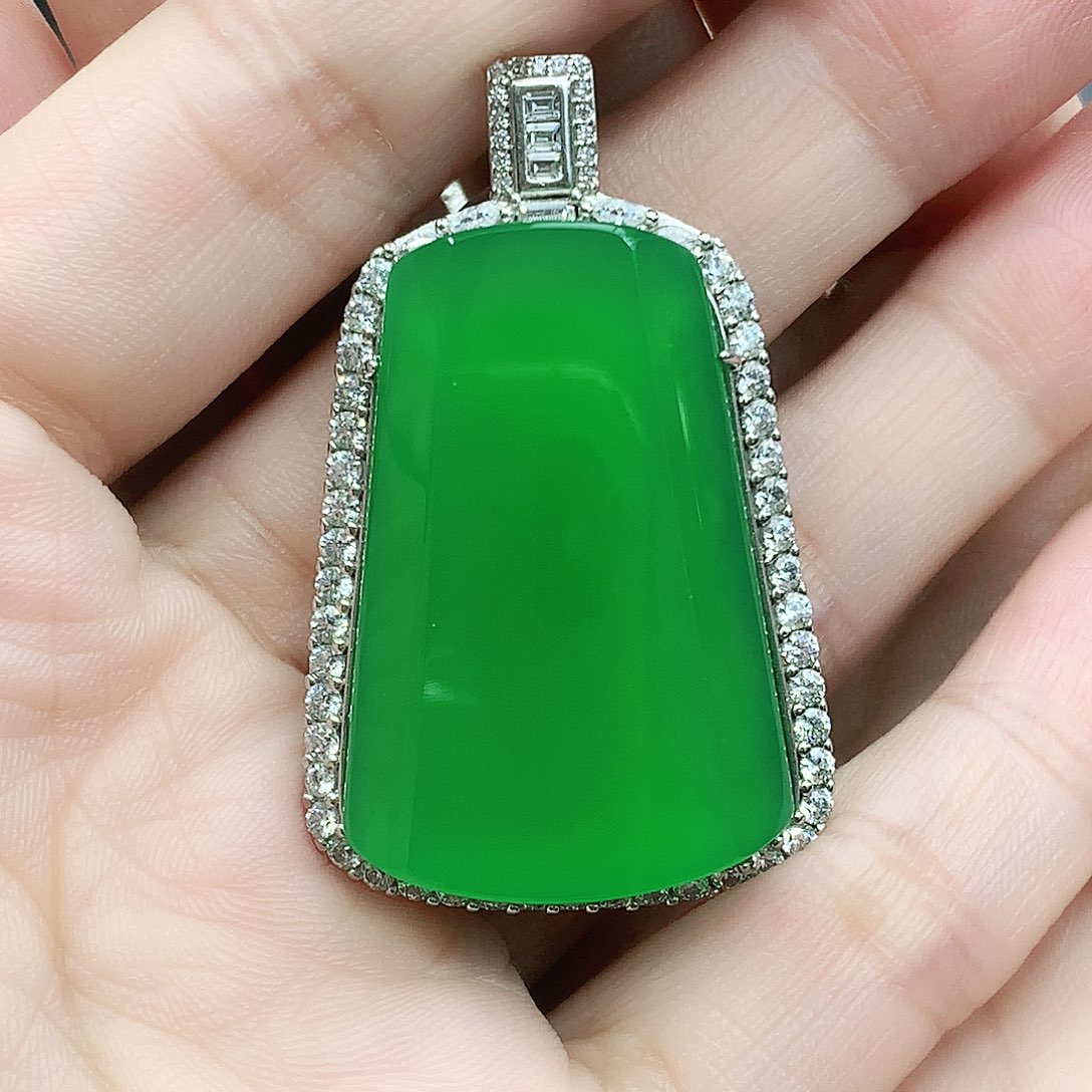 银S925镶嵌吊坠玛瑙/玉髓