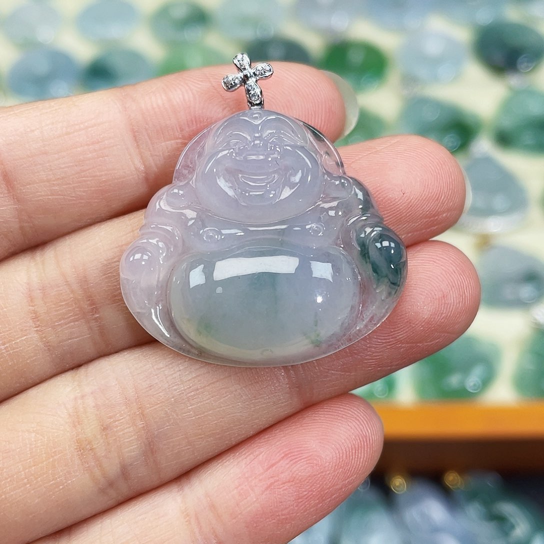 翡翠颈饰18K金镶嵌吊坠