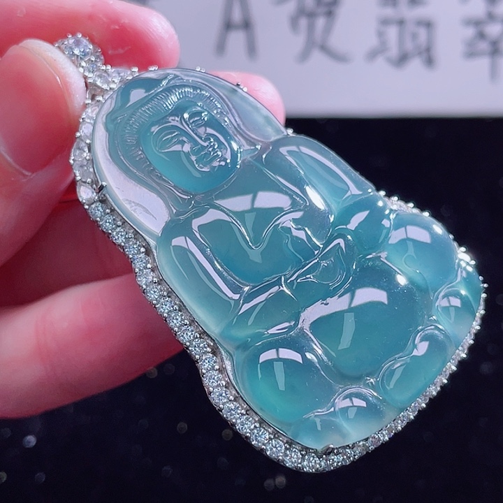 翡翠颈饰银S925镶嵌99999999