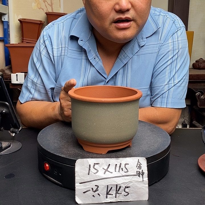 紫砂花盆货号一只KJ5