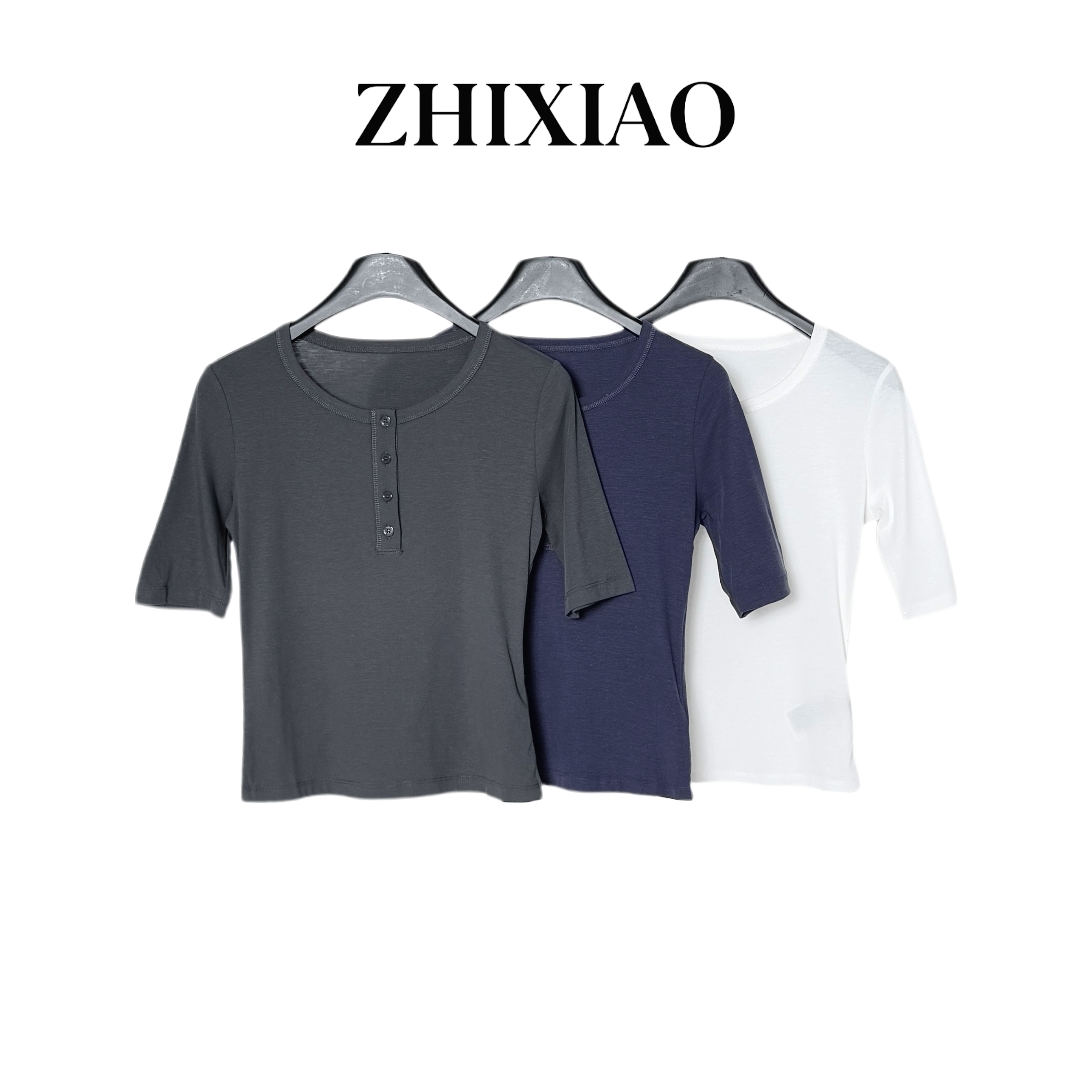 【ZHIXIAO】夏季新款：极简短袖上衣TR723
