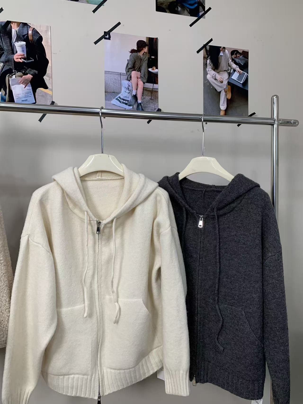 『雨美 Show』0012韩版简约连帽开衫上衣