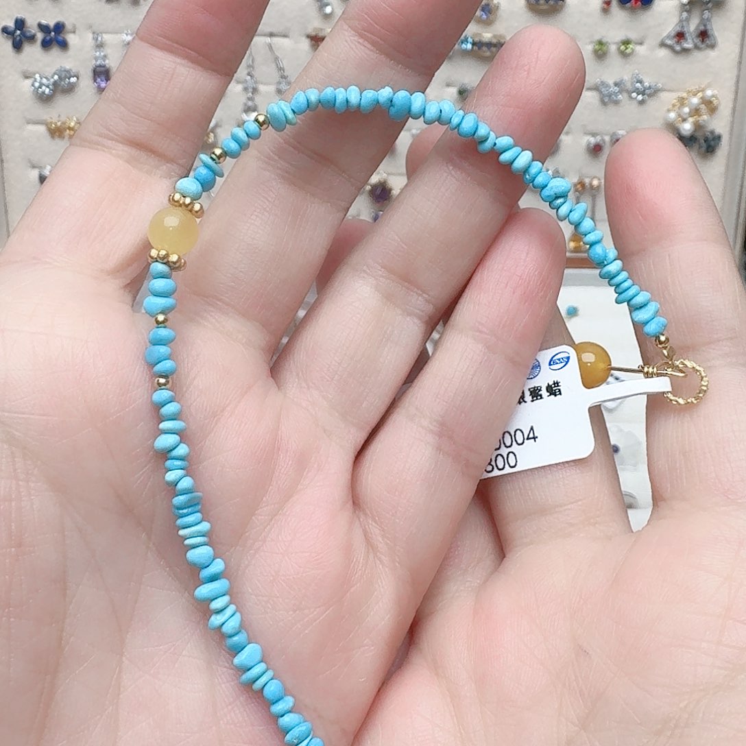 绿松石手链银S925镶嵌手链