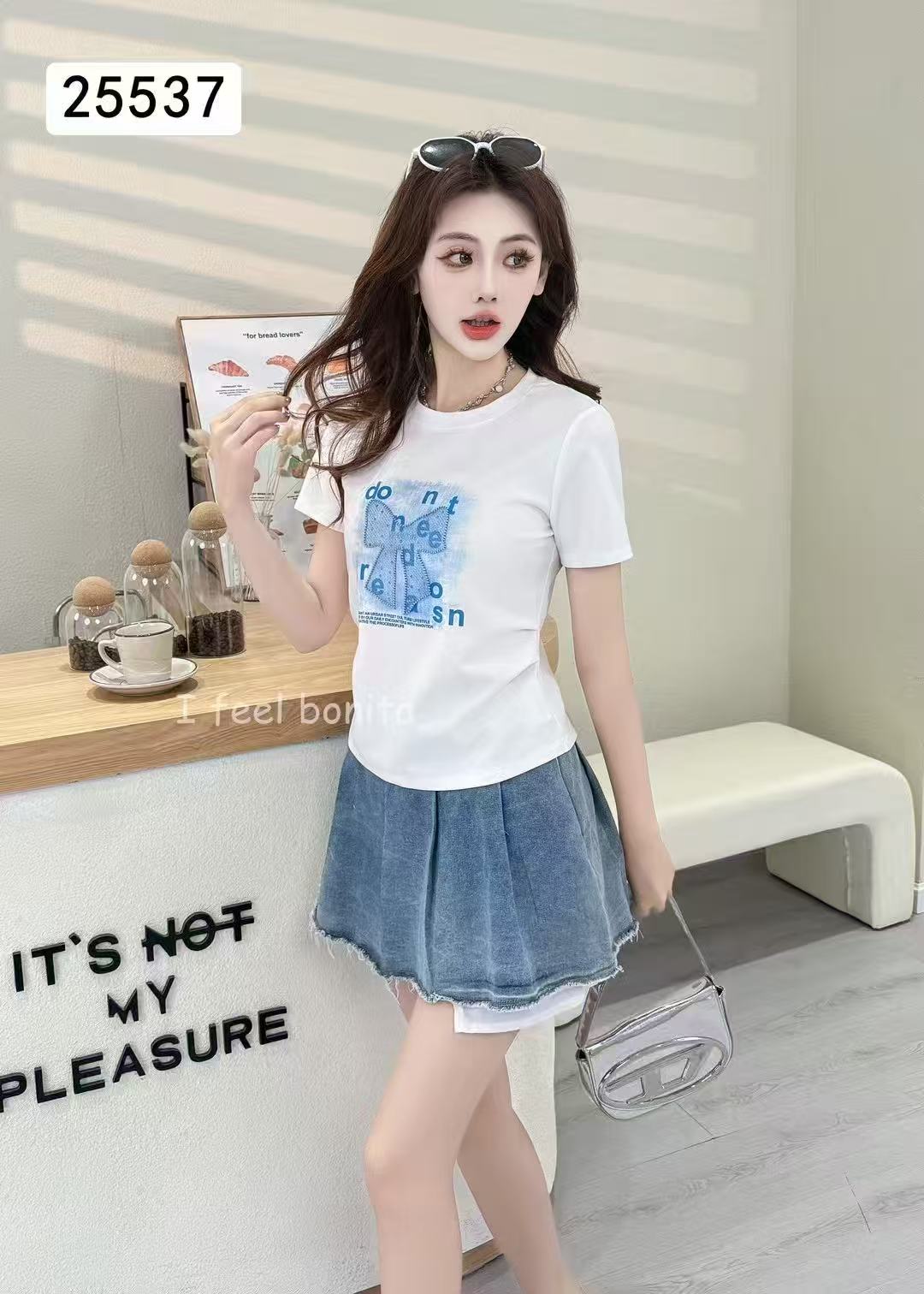 25537款（重工蝴蝶结）小个子T恤