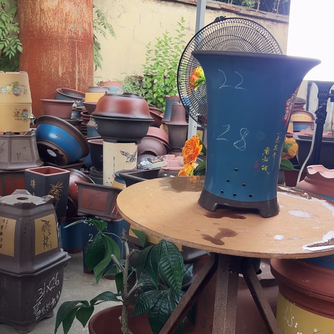 蓝色大号一念花开花盆花盆