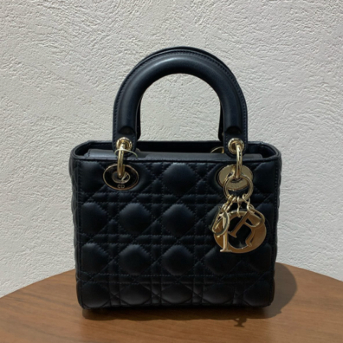 99新 DIOR/迪奥 黑金四格戴妃时尚单肩斜挎包