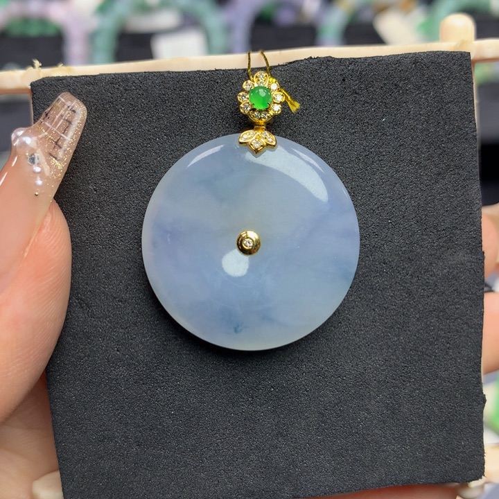 翡翠手链18K金镶嵌翡翠