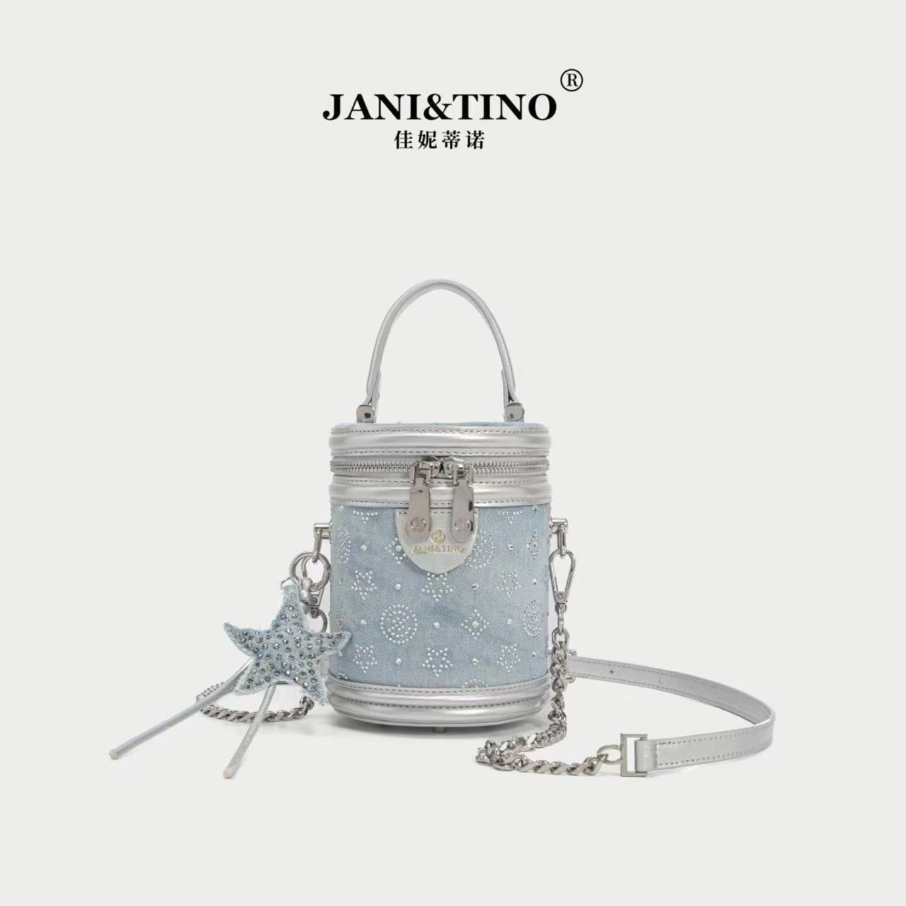 JANITINO/佳妮蒂诺姗姗家新款时尚百搭经典女士单肩包288银钻