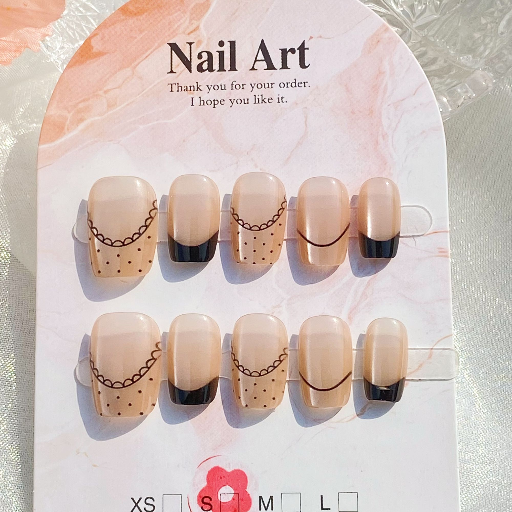 法式蕾丝短T纯手工穿戴甲