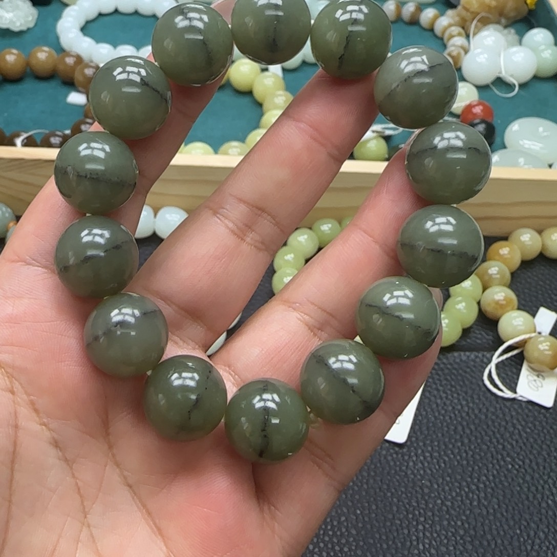 和田玉未镶嵌手链16