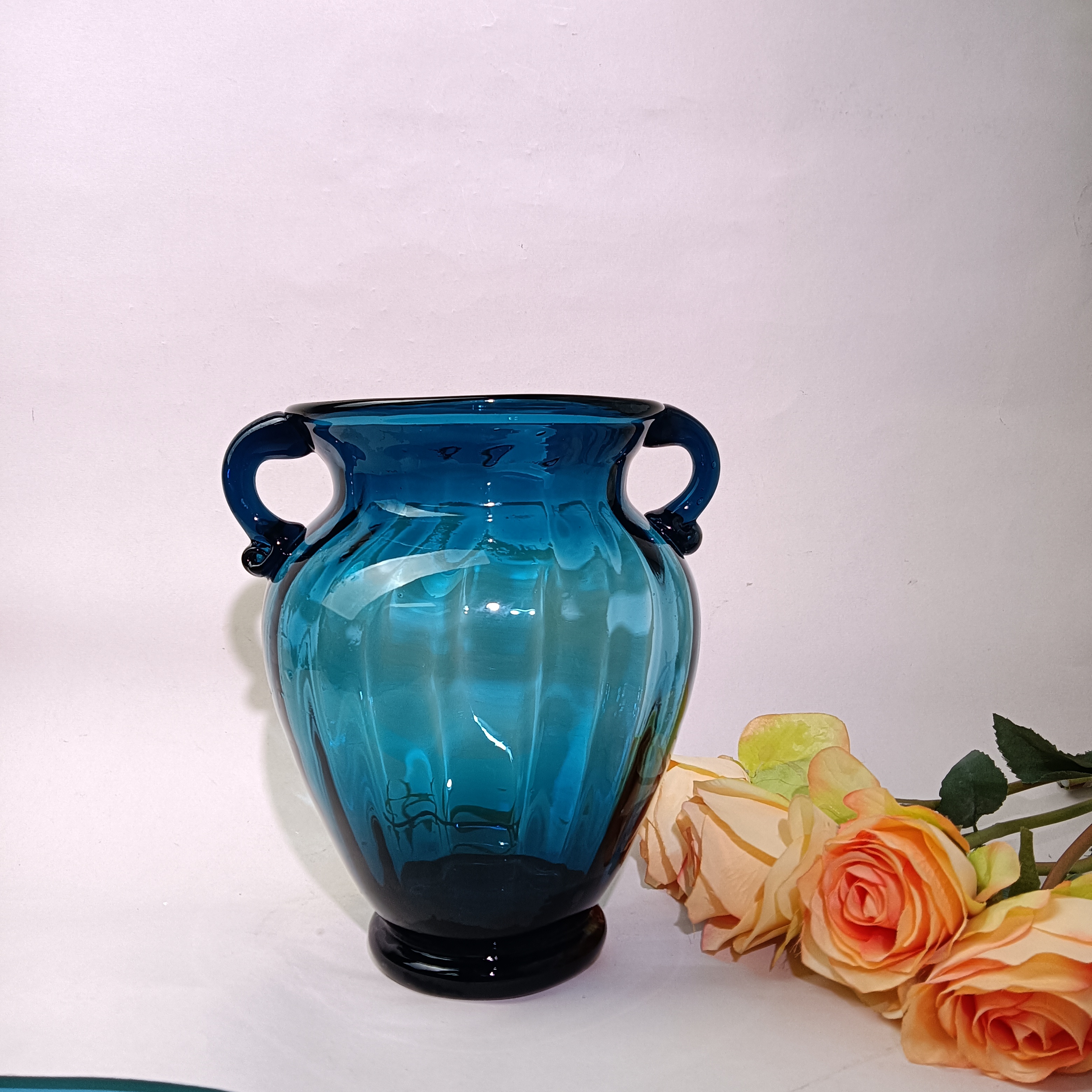  Q102 欧式轻奢不规则琉璃花瓶桌面简约花卉装饰品花器